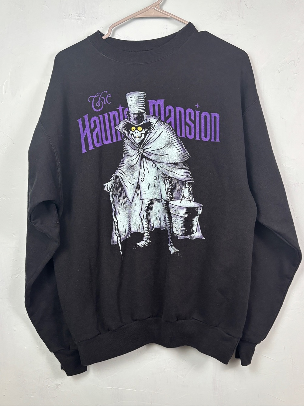 Vintage Disney Black & Purple Haunted Mansion Hatbox Ghost Sweatshirt